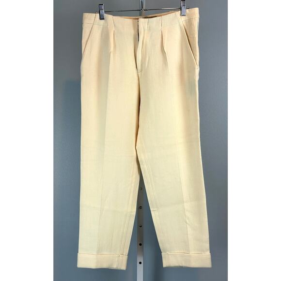 Roland Mouret Women’s Wool Pleated Cuffed Trousers – Cream – UK 10 / US 6 - Picture 1 of 10